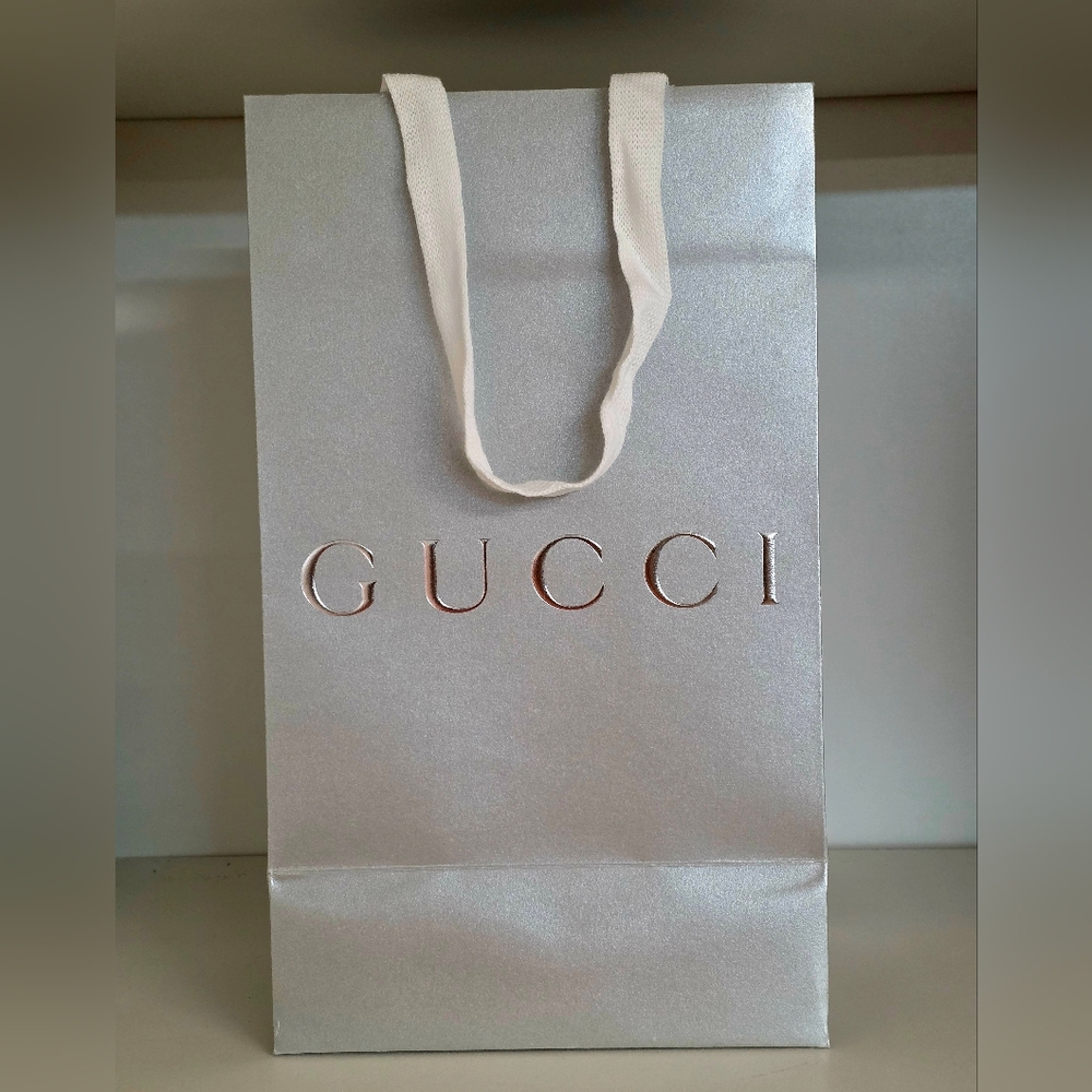 Gucci Holiday 2025 Silver Logo Shopping Bag